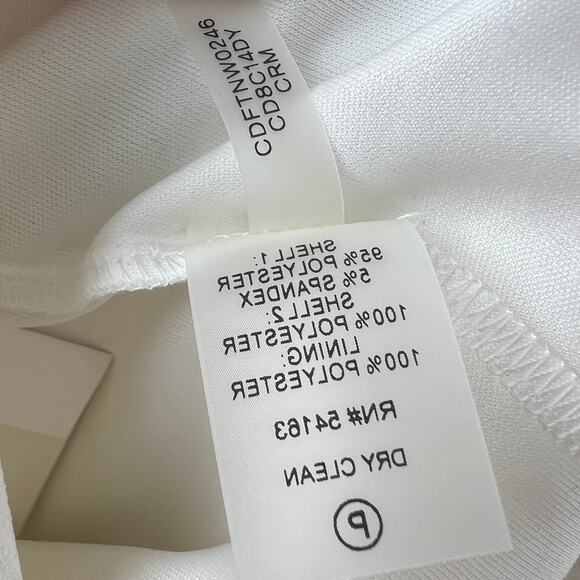 CALVIN KLEIN Cream Bell Sleeve Button Accent Knee Length Sheath Dress Size 2 NEW - Picture 11 of 12